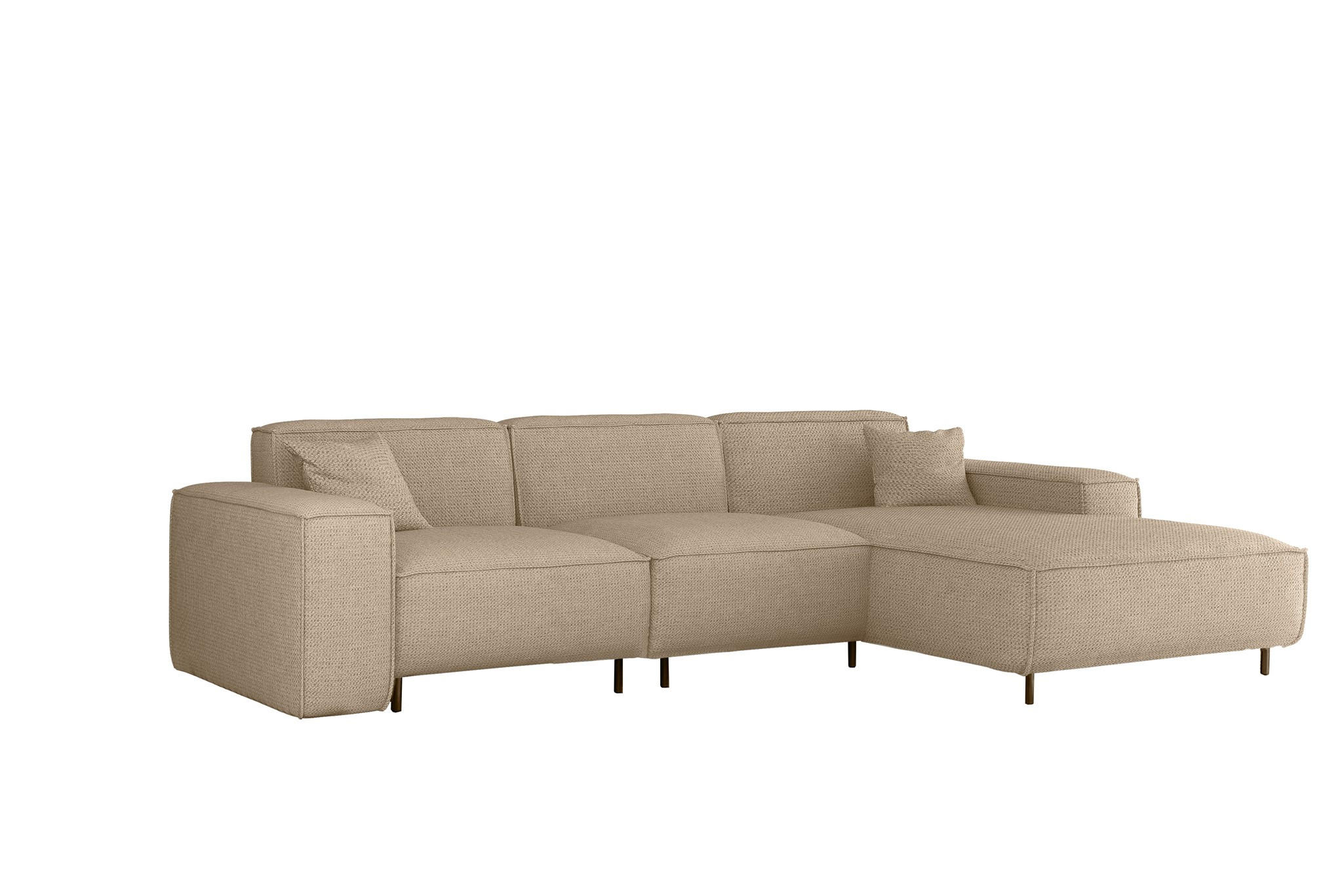 ECKSOFA Gloria In Artico - Beige, Holzwerkstoff/Textil (266/165cm) - Fun Möbel