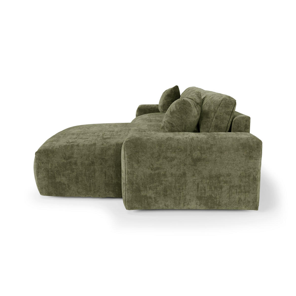 ECKSOFA rechtwinklig CHEER Geprägter Samt Vintage-Grün 312cm - Dunkelgrün/Grün, Textil (312/167cm) - Premium Interiors