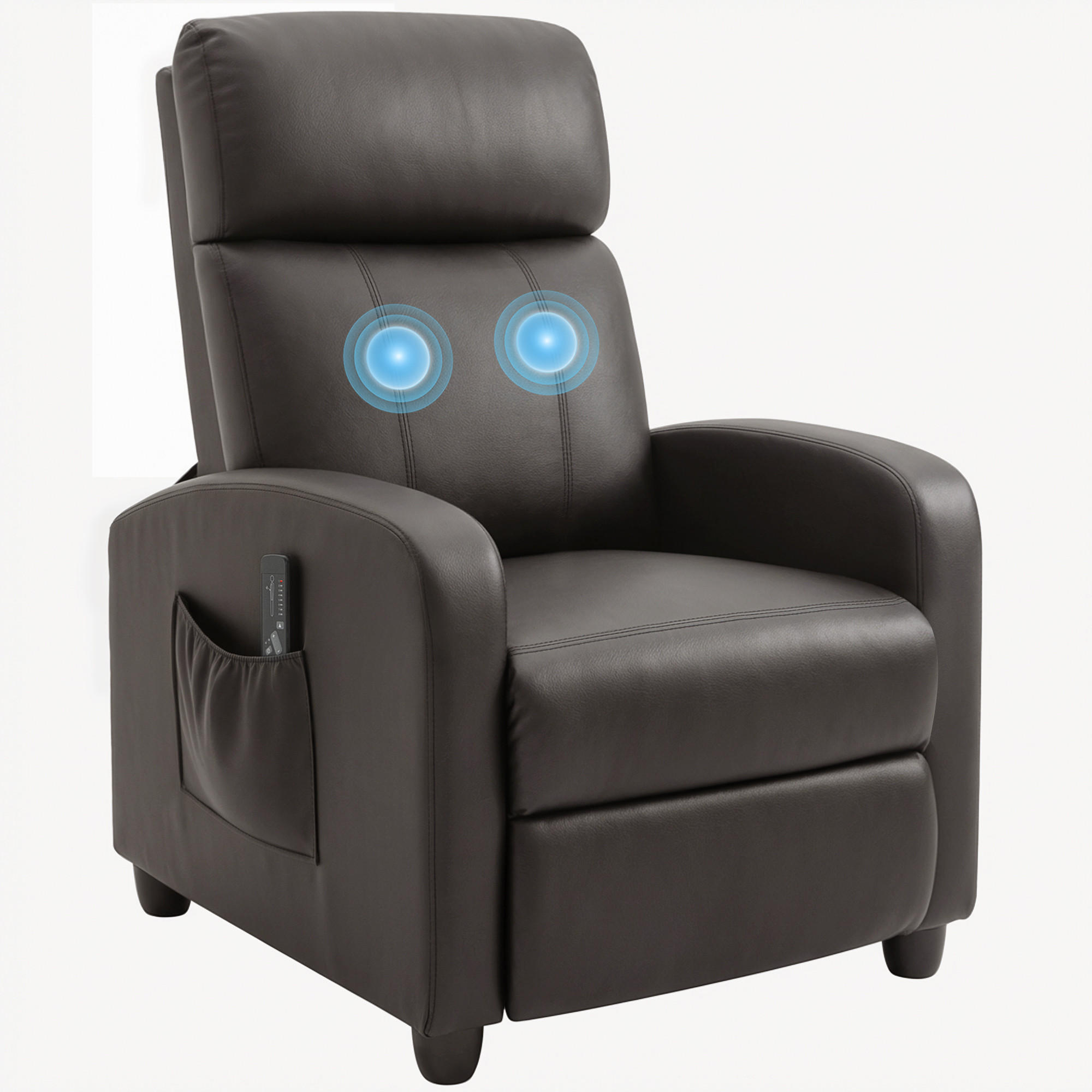 MASSAGESESSEL DE-06441 mit 150° neigbar, 2 Massagepunkte Braun - Braun, Metall (88/98/68cm) - ComfortXL