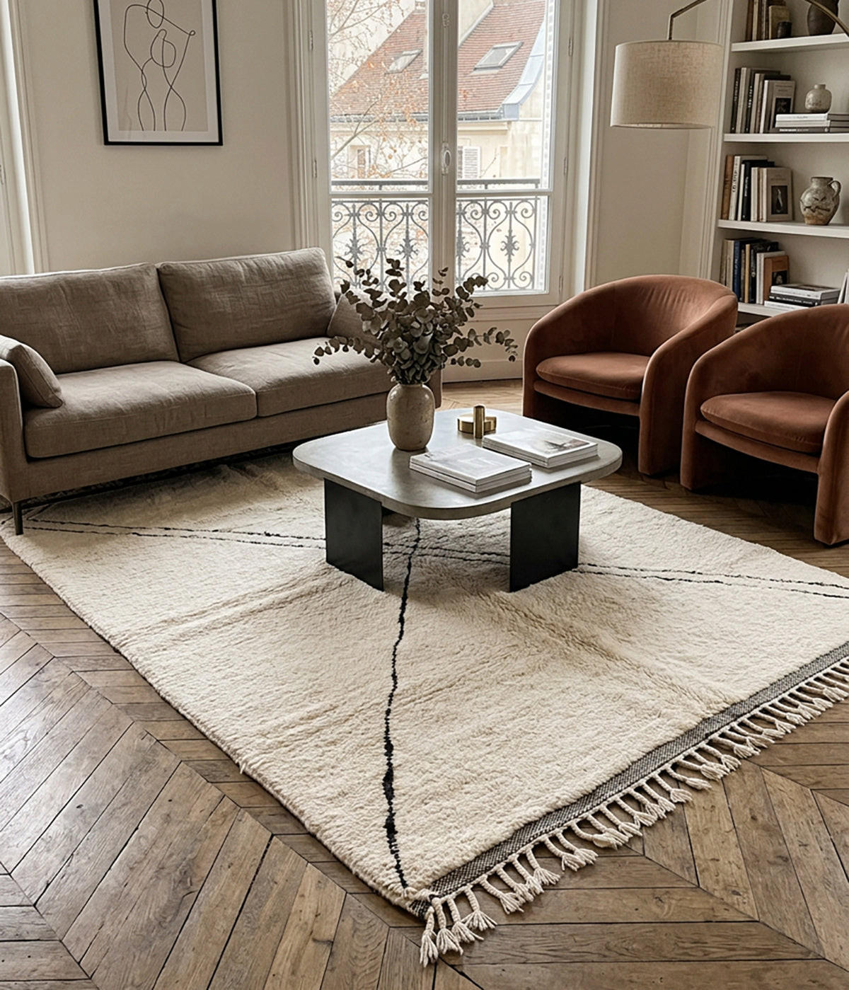 BERBERTEPPICH aus reiner Wolle 210x 276 cm - Weiß, Naturmaterialien (210/276cm) - AFK Living