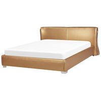 WASSERBETT 180/200cm Gold Paris - Goldfarben, Leder (180/200cm) - Beliani