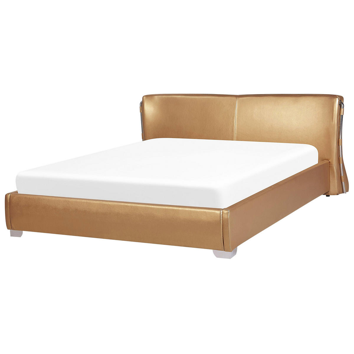 WASSERBETT 180/200cm Gold Paris - Goldfarben, Leder (180/200cm) - Beliani