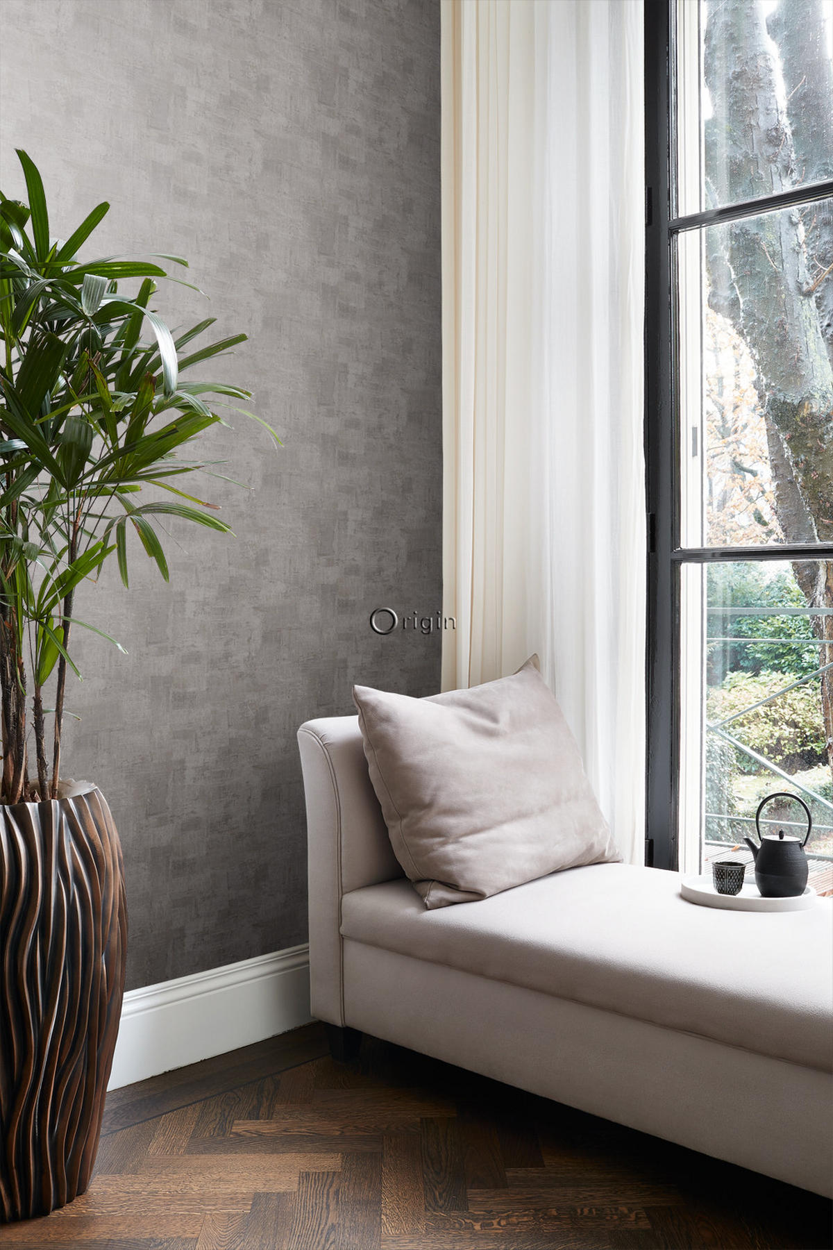 TAPETE mit malerischem Effekt 53 cm x 10.05 m - Braun, Papier (53/1000cm) - Origin Wallcoverings