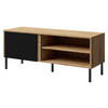 TV-LOWBOARD Mia 07 - Schwarz/Braun, Holzwerkstoff/Metall (120/50/41cm) - MIRJAN24