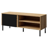 TV-LOWBOARD Mia 07 - Schwarz/Braun, Holzwerkstoff/Metall (120/50/41cm) - MIRJAN24