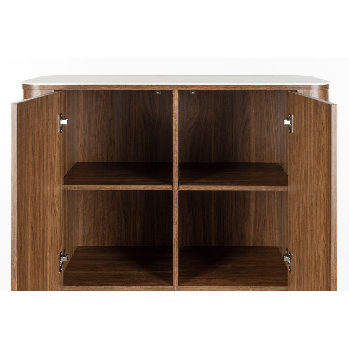 AUFBEWAHRUNGSSCHRANK Almira Marmoroptik Walnussfarbe - Braun, Holzwerkstoff (100/140/40cm) - Housecraft Living