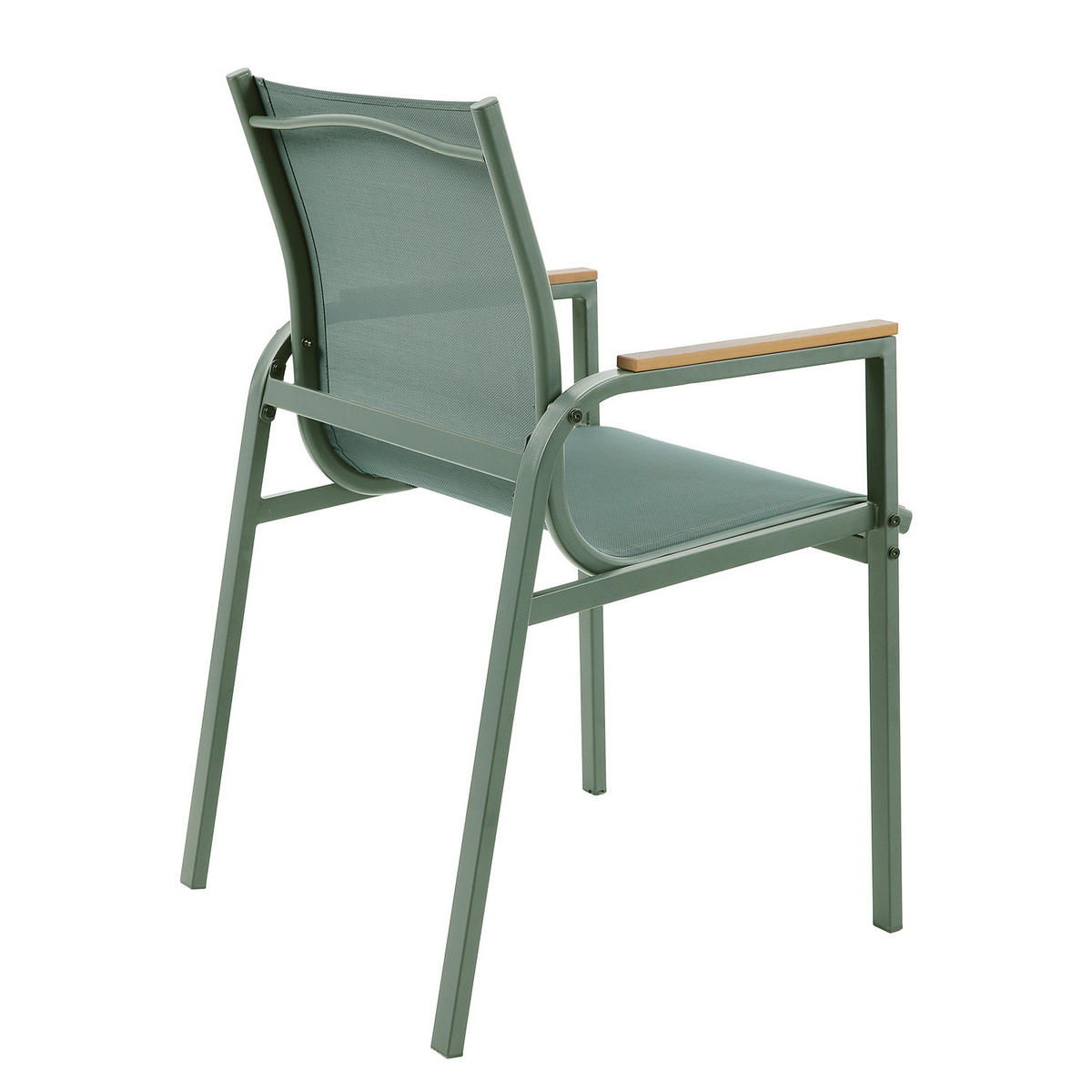 GARTENSTUHL - 2er-Set - Stahl / Olefin - Grün, Textil/Metall (57/91/64cm) - home24