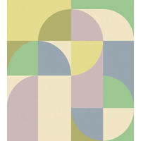 FOTOTAPETE Kreise im Bauhaus-Stil 2.5 x 2.79 m - Lila, Papier (250/279cm) - ESTAhome