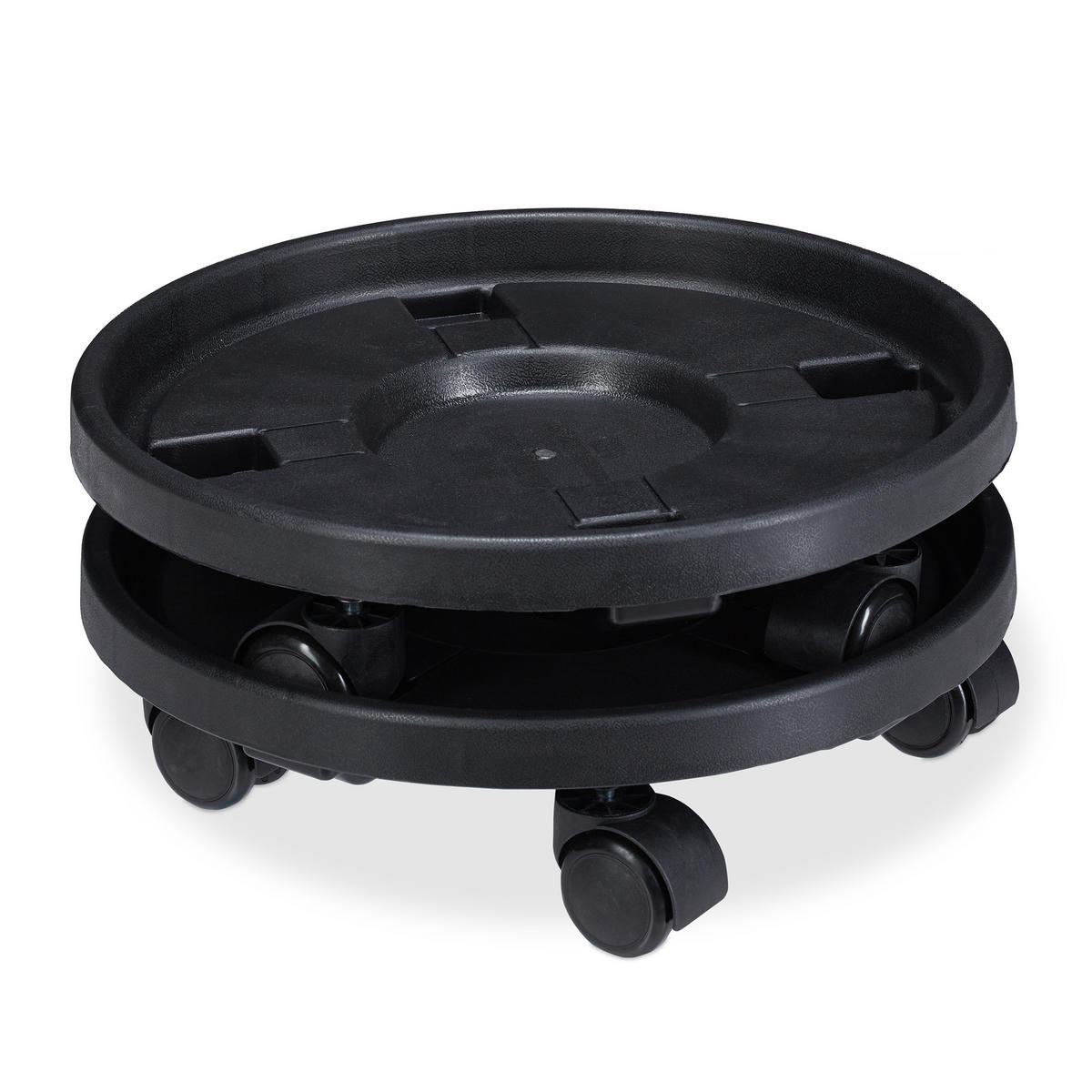 2XPFLANZENROLLER - Schwarz, Kunststoff/Metall (35.5/10/35.5cm) - Relaxdays