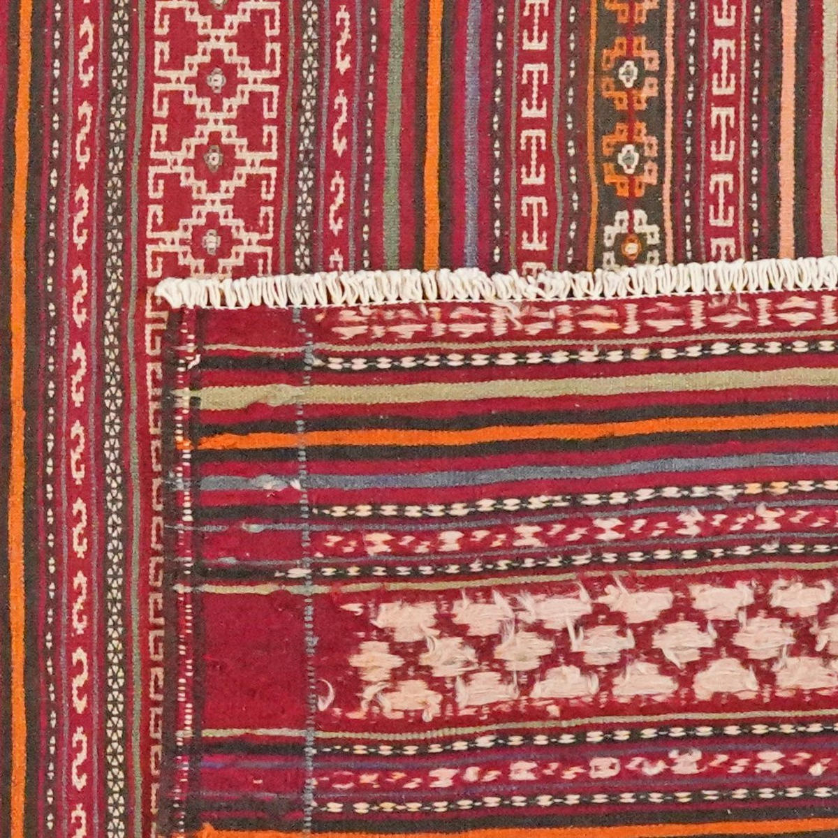 KELIM-TEPPICH handgewebt Kordi Old Bunt, Rot 277/170 cm Schurwolle - Rot/Multicolor, Textil (170/277cm) - Looma