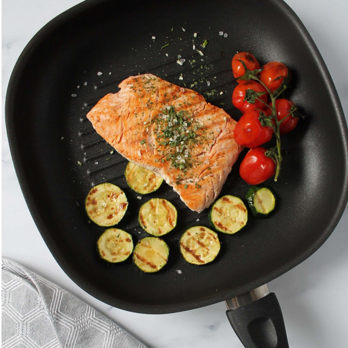 GRILLPFANNE 28 cm Edelstahl Schmorpfanne - Edelstahlfarben, Metall (49/29/5cm) - KLAMER