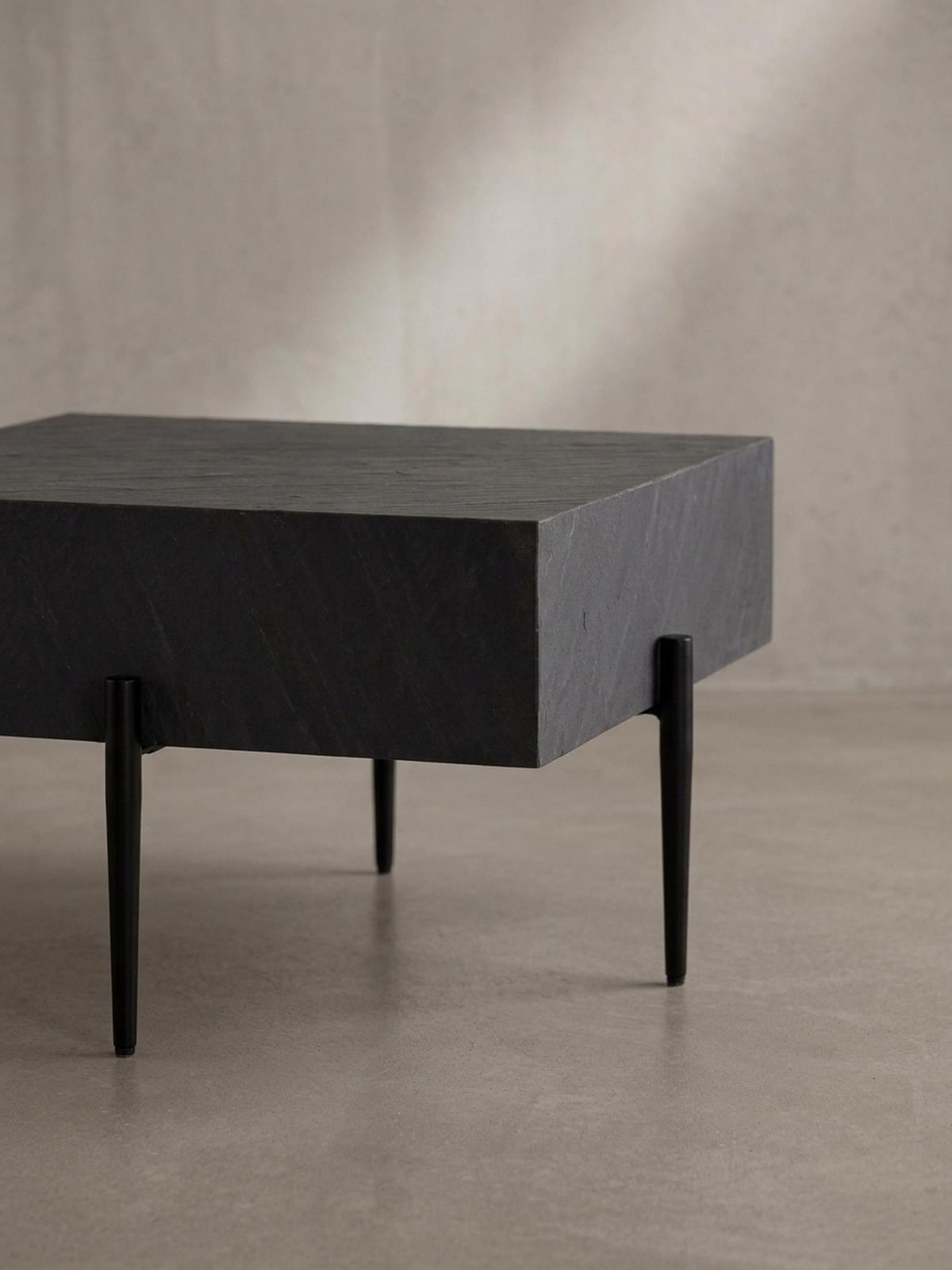 COUCHTISCH Quadratisch Anthrazit Steinoptik Metall 64x64x35 cm Modern Massiv - Schwarz/Grau, Holz/Metall (64/64/35cm) - KADIMA DESIGN