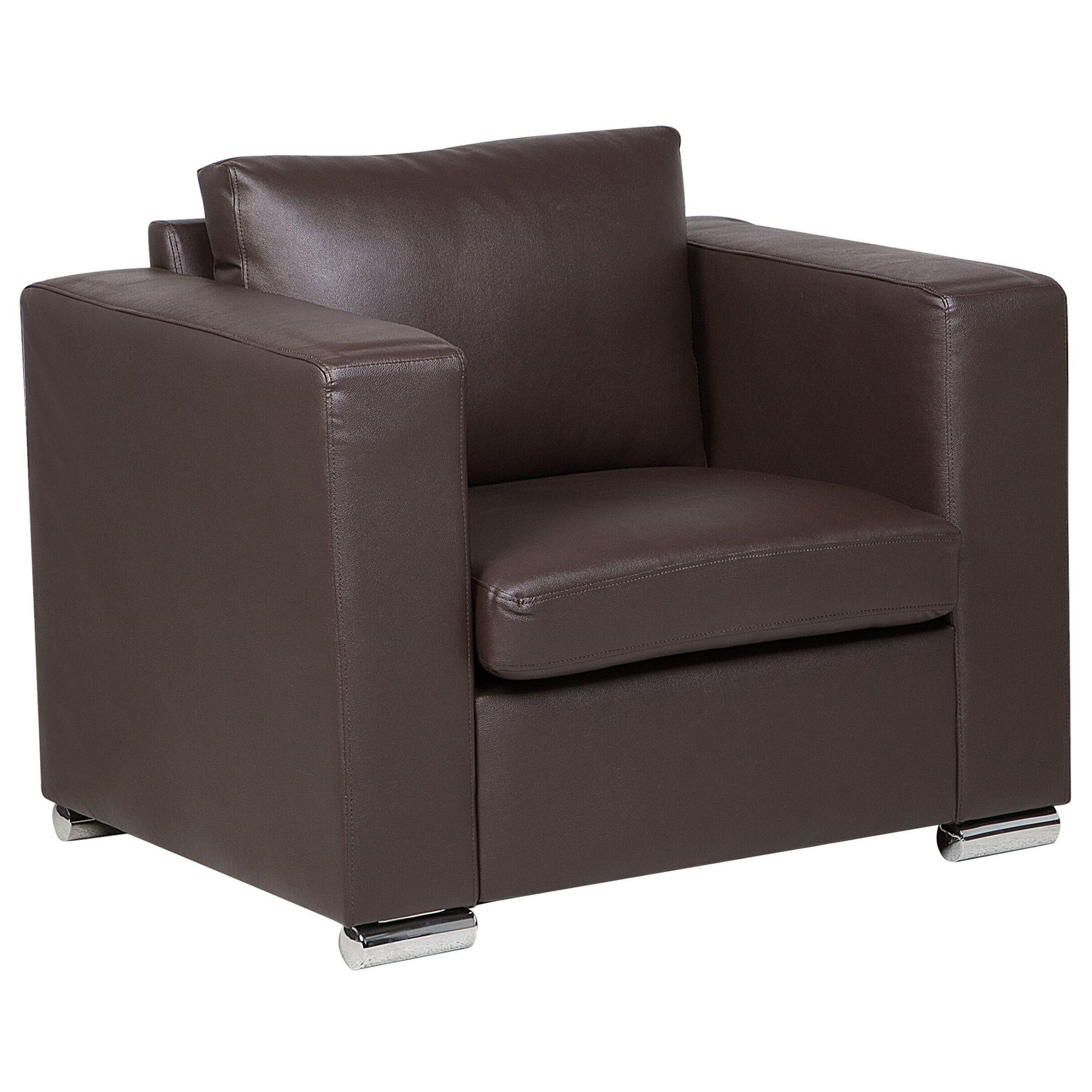 SESSEL Leder braun Helsinki - Braun, Leder (96/72/76cm) - Beliani