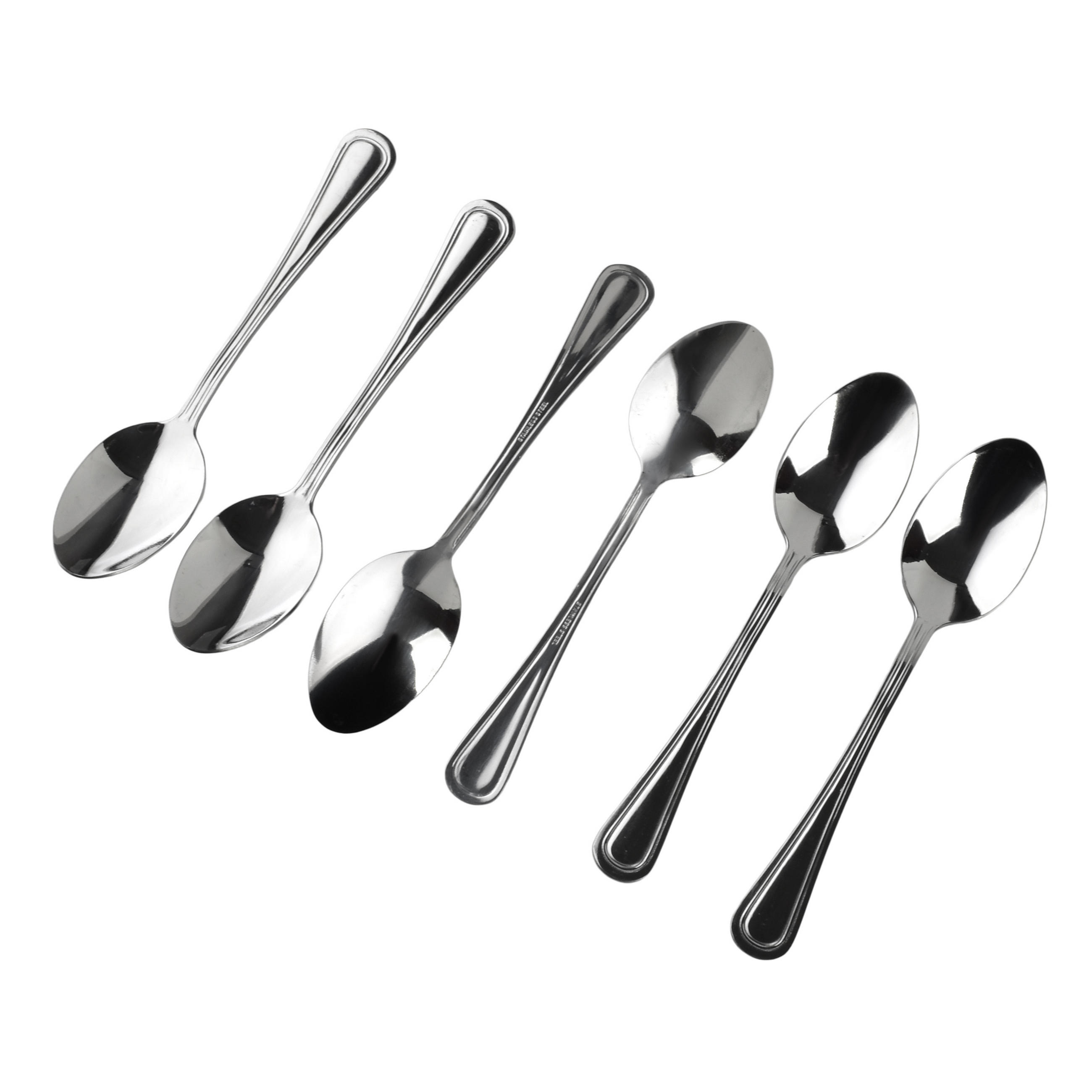 SUPPENLÖFFEL Dhalia Daisy 6-tlg silberfarben 2/2/19 cm Edelstahl - Silberfarben, Metall - Mondex