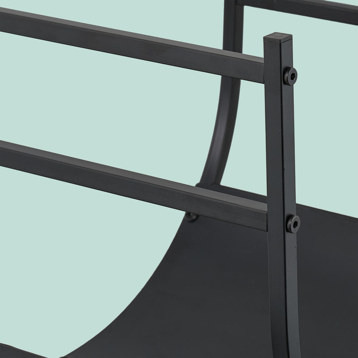 KAMINHOLZREGAL - Schwarz, Metall (46/40/38cm) - Relaxdays