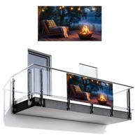 BALKON-SICHTSCHUTZ Lagerfeuer - See - Abendlicht - Dunkelblau, Kunststoff (200/110cm) - MuchoWow