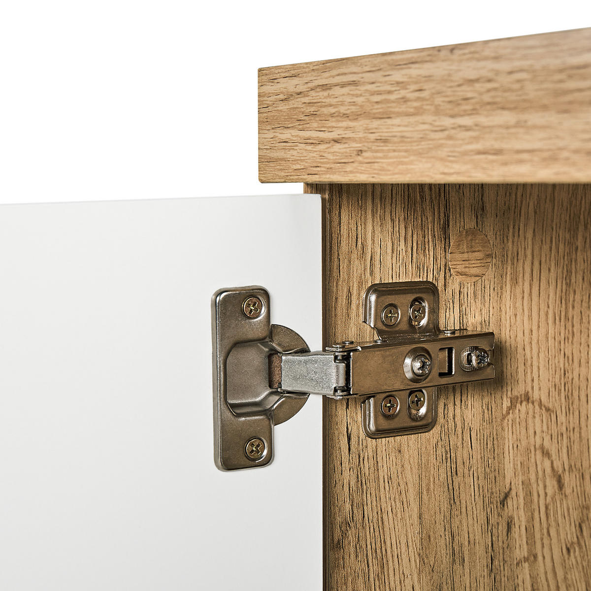 TV-MÖBEL Hellbraun, Weiß FARADA 40/160/52 cm - Hellbraun, Holzwerkstoff (160/52/40cm) - Beliani