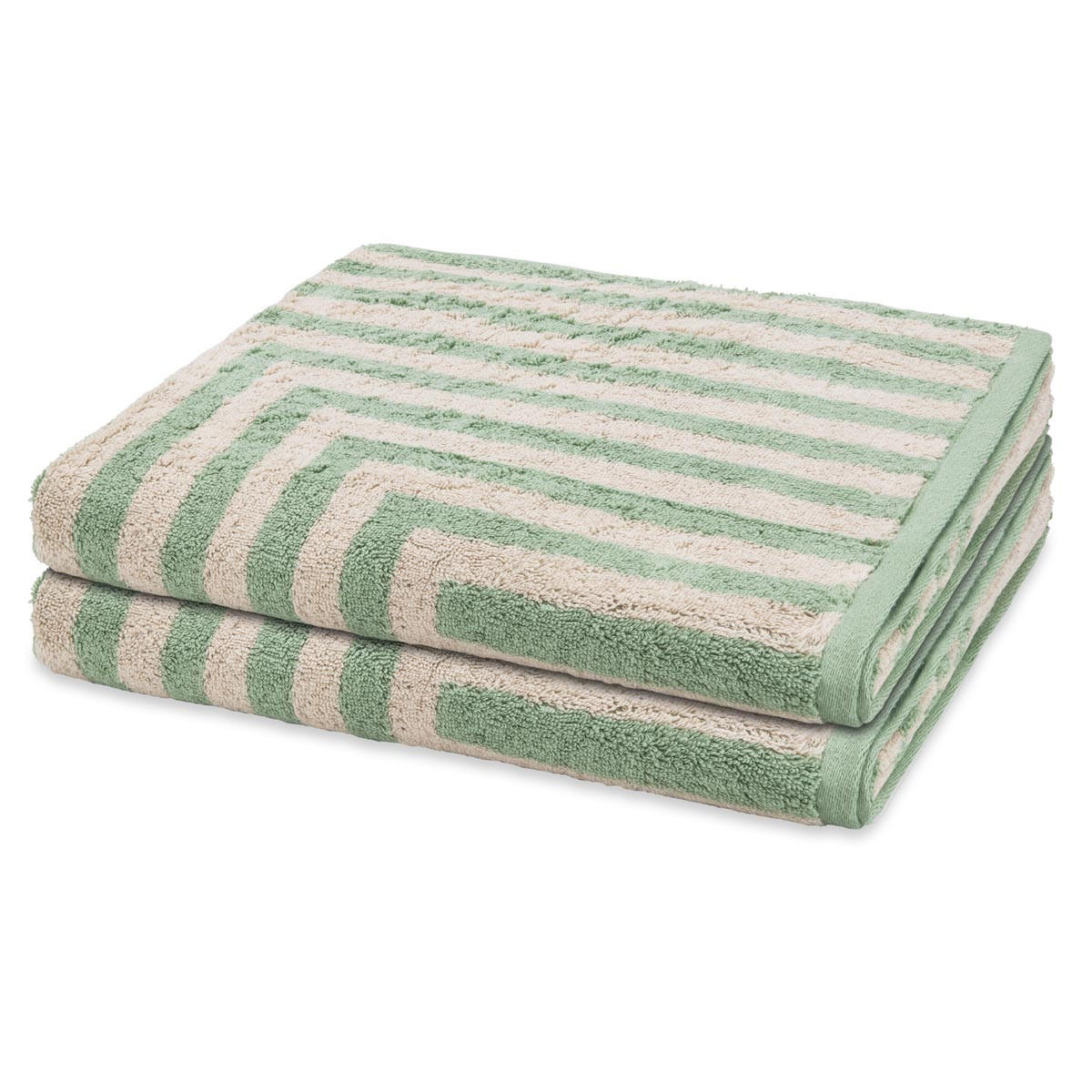 DUSCHTUCH Grafik 2er-Set - Grün, Textil (70/140cm) - Ross