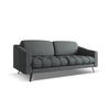 3-SITZER SOFA Chenille Stoff Grau - Schwarz/Graphitfarben, Textil/Metall (202/80/95cm) - Makamii
