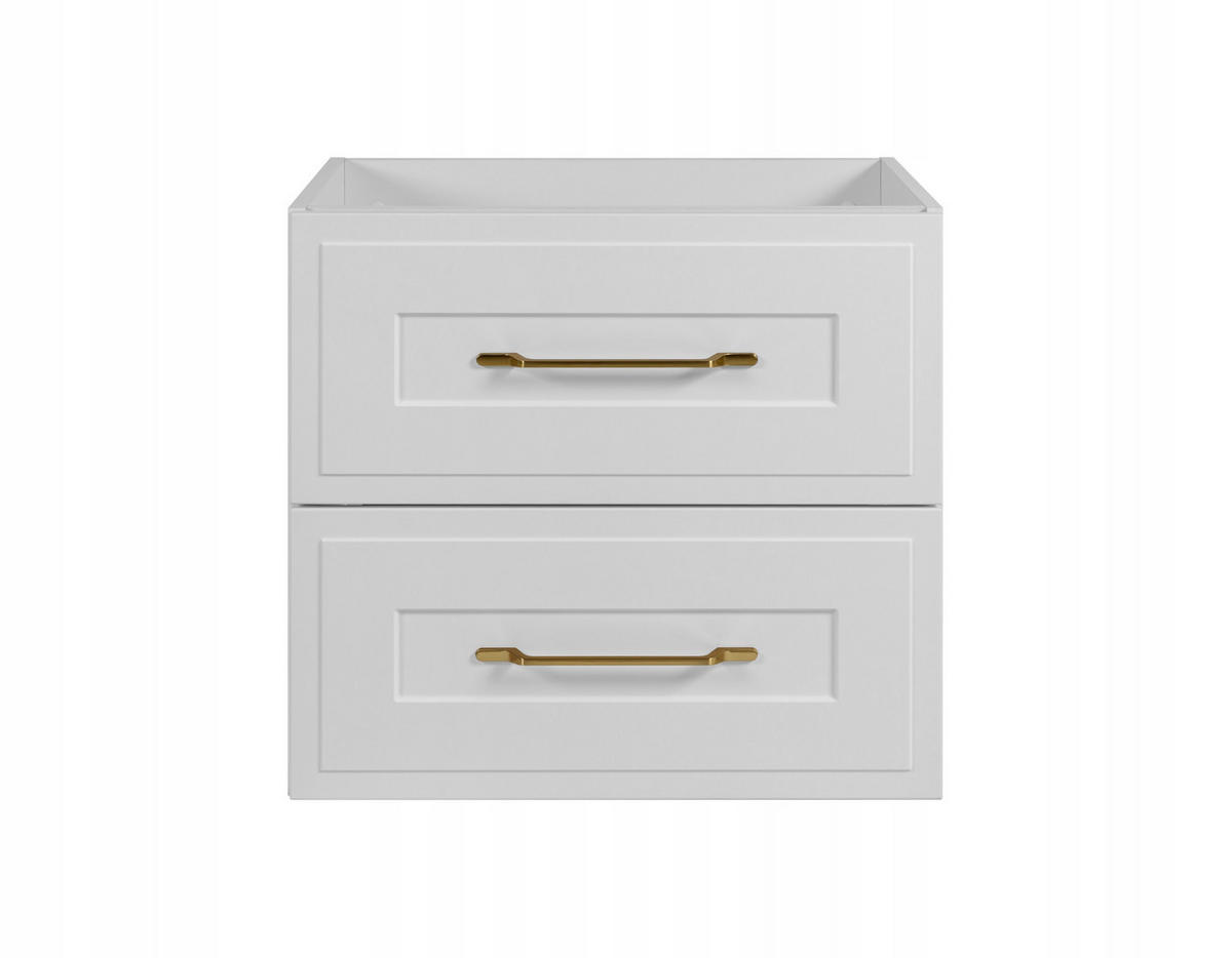 WASCHBECKUNTERSCHRANK CLASSIC 80 cm mit Arbeitsplatte Farbe: Eichen Craft mit einer mattweißen Platte - Eichefarben/Weiß, Holzwerkstoff (80/58/46cm) - Rodan