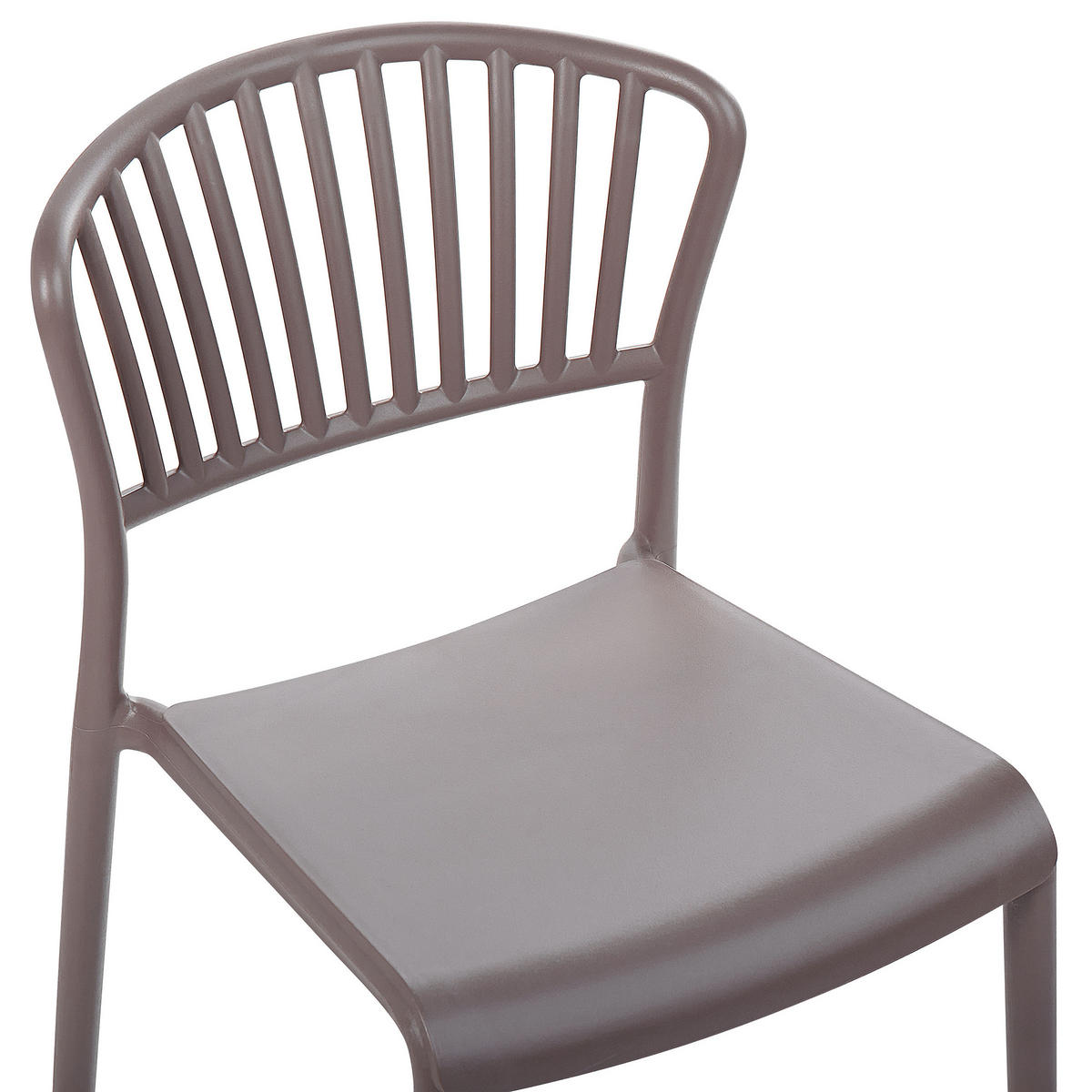 GARTENSTÜHLE 4er-Set Kunststoff taupe Gela - Beige, Kunststoff (45/78/50cm) - Beliani