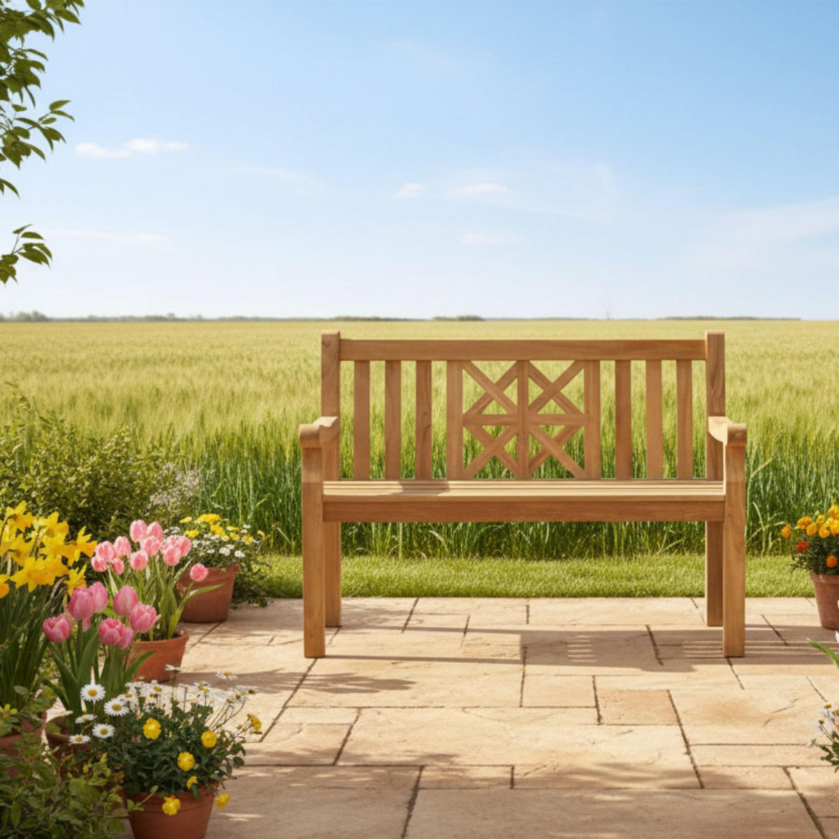 GARTENBANK Sailor - Naturfarben, Holz (120/89/60cm) - Mr. Deko
