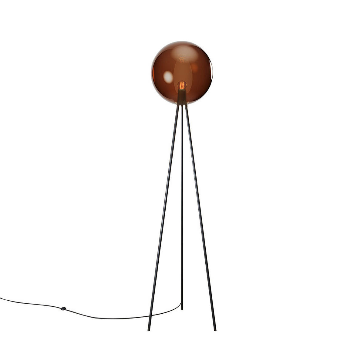 STSTEHLAMPE Orb Tripod Braun Ø 40cm - Braun, Glas (40/40/160cm) - s.luce