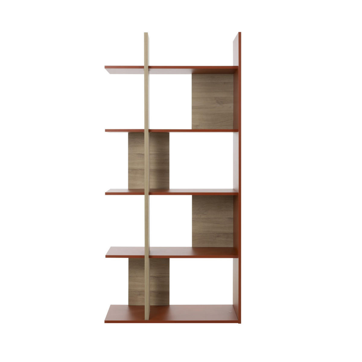 OFFENES Bücherregal Dekor Ocker und Eiche EPURA 90/36/190 cm - Eschefarben, Holzwerkstoff (36/190/37cm) - Calicosy