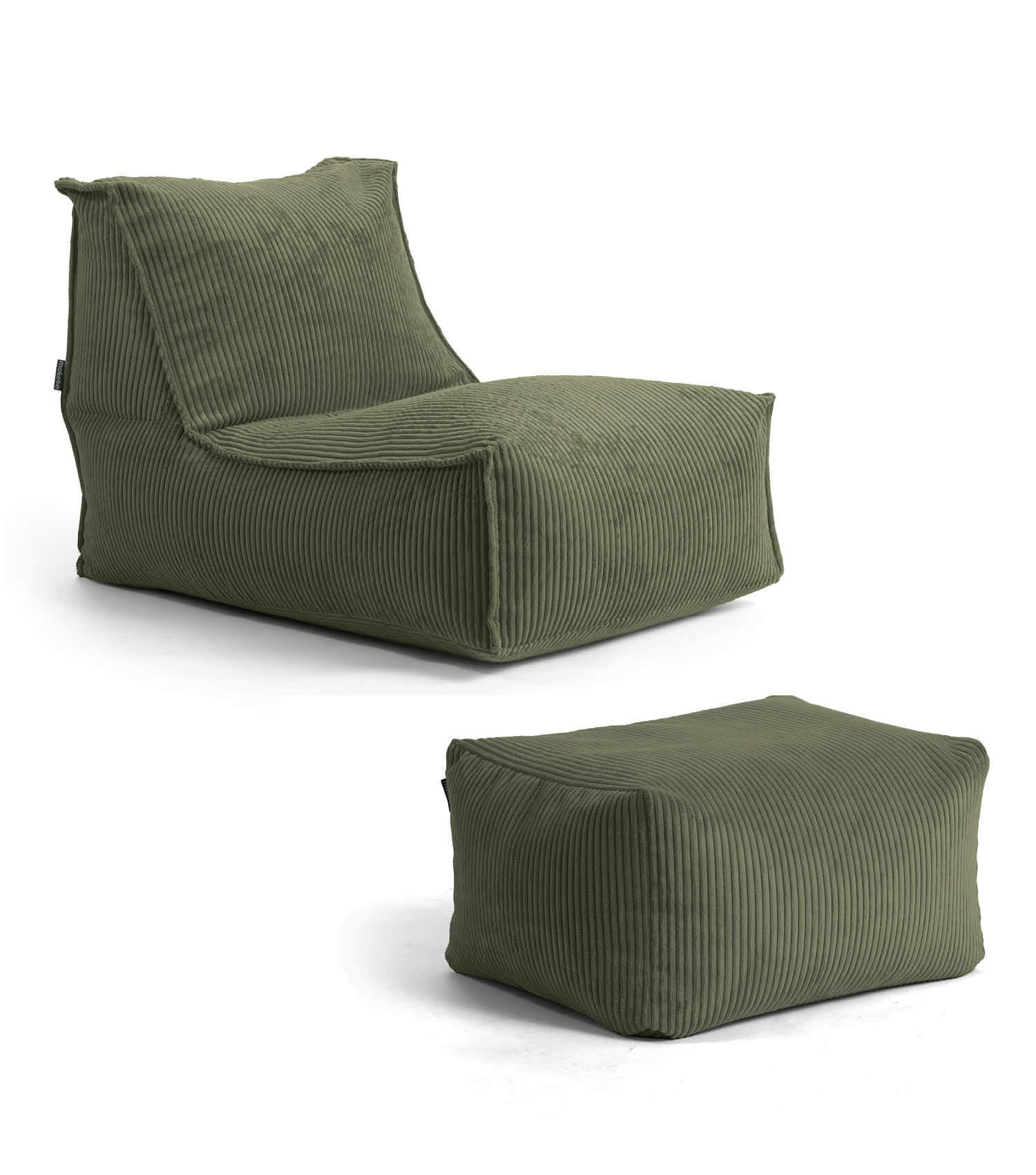 SITZSACK mit Hocker Der Gelassene - Grün, Textil (65/65/155cm) - Mokebo