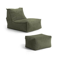 SITZSACK mit Hocker Der Gelassene - Grün, Textil (65/65/155cm) - Mokebo