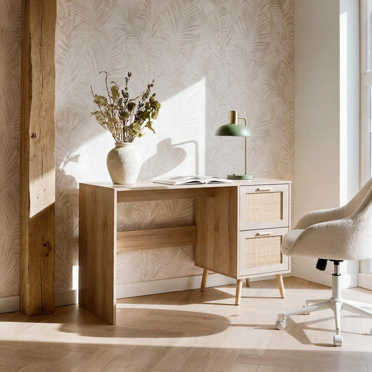 SCHREIBTISCH Tahiti Natürlich 120 cm x 76 cm - Naturfarben, Holzwerkstoff (48/120/76cm) - Klast Home