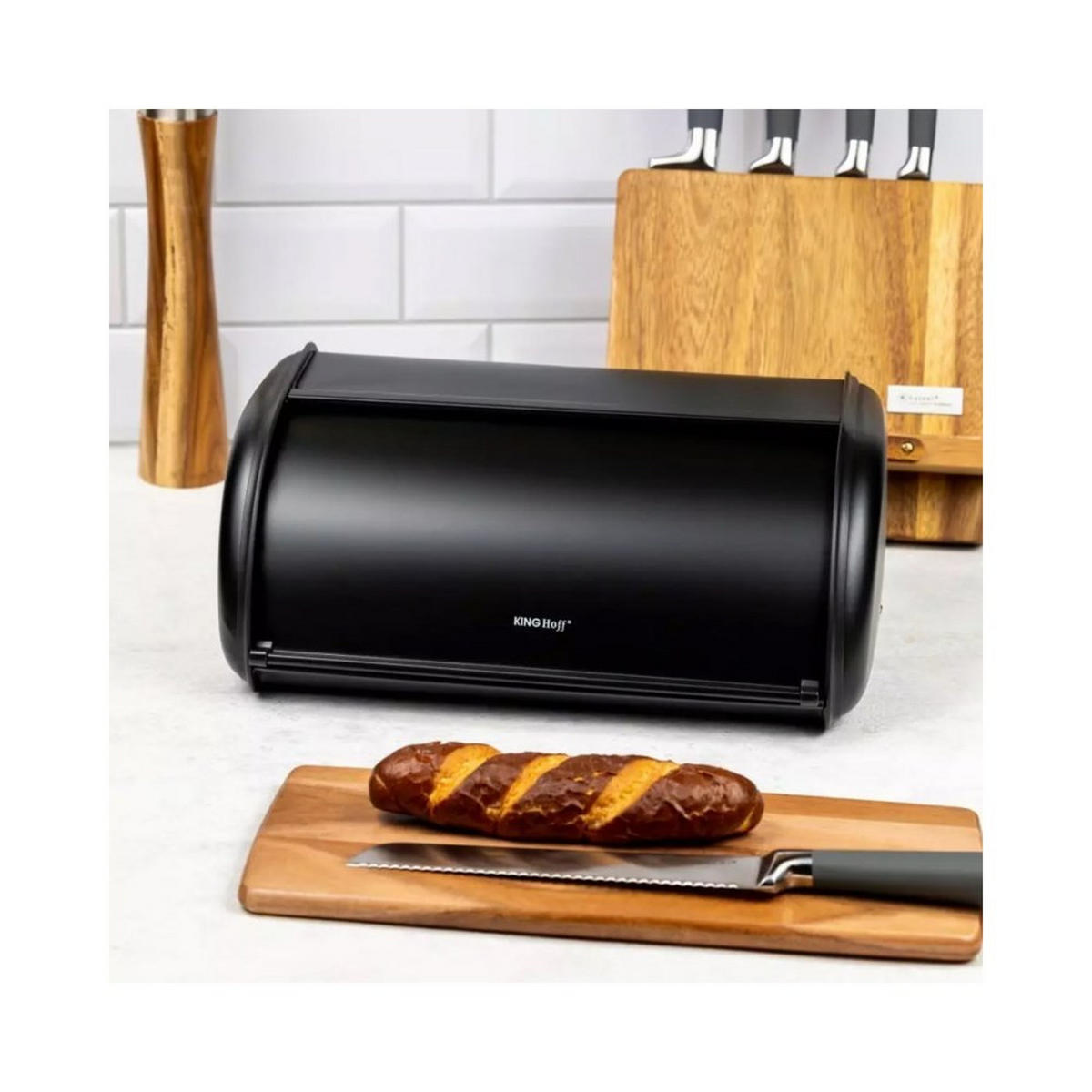 BROTKASTEN Schwarz 36/24/15 cm 40797 - Schwarz, Metall (24/15/36cm) - Kinghoff 