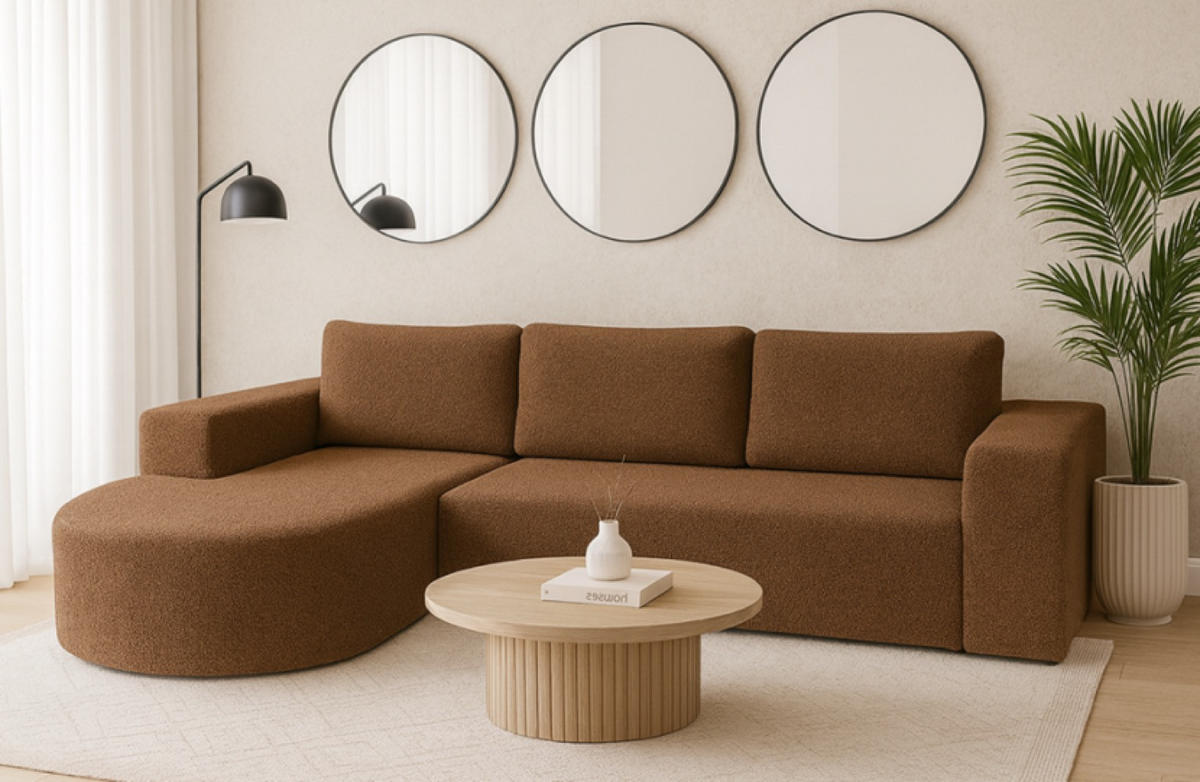 ECKSOFA Braun Vello Mit Schlaffunktion Links - Braun, Textil (270/165cm) - Sepro Meble