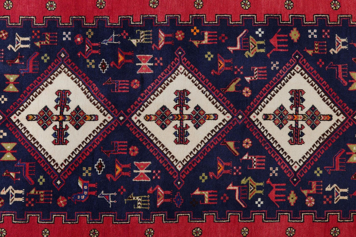 ORIENTTEPPICH handgeknüpft Afshar Blau 243/166 cm Schurwolle - Blau, Textil (166/243cm) - Looma