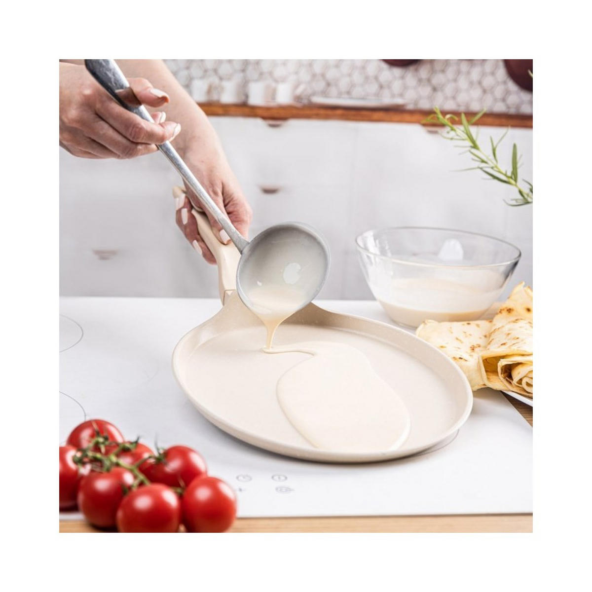 CRÊPEPFANNE Creme 24/24/1.7 cm 63858 - Creme, Metall (24cm) - Klausberg 