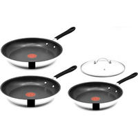 PPFANNEN-SET E30 Jamie Oliver Silber 4-Teilig - Silberfarben, Keramik/Metall - Tefal