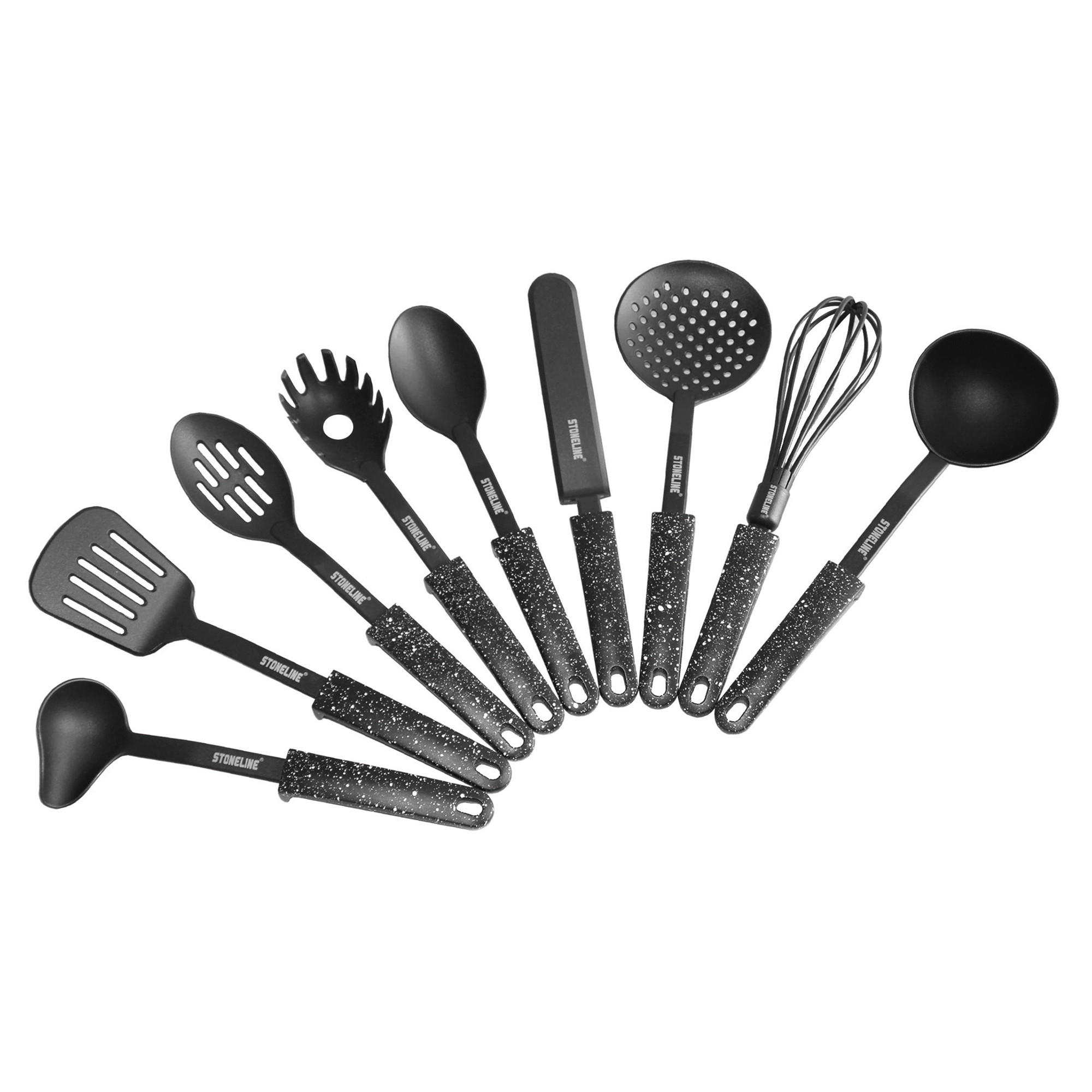 KÜCHENHELFER-SET 9-TEILIG - Schwarz, Metall - Stoneline
