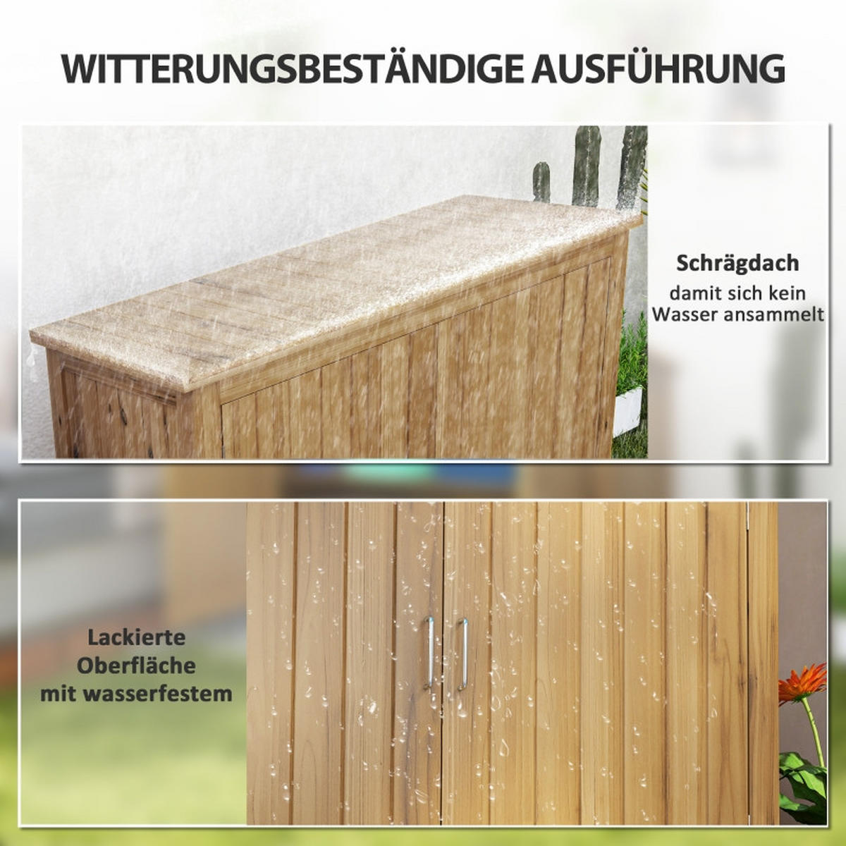 GARTENSCHRANK Holz Braun - Braun, Holz (50/85/110cm) - ComfortXL