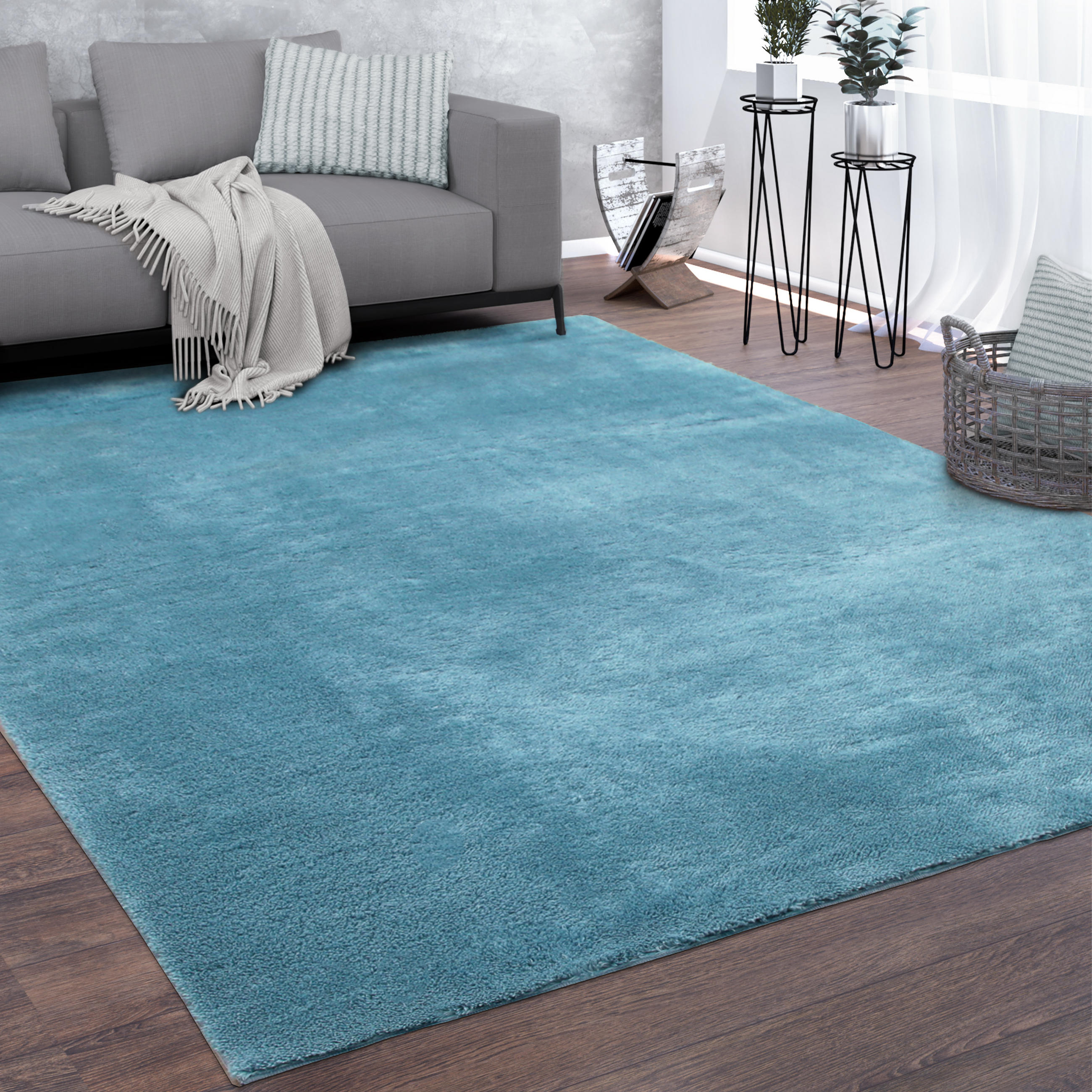 KURZFLORTEPPICH 140/200 cm Cadiz 630 - Türkis, Textil (140/200cm) - Paco Home