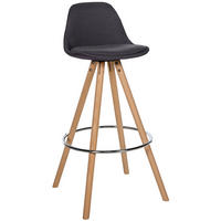 BARHOCKER PALMA Dunkelgrau Stoff Braun - Dunkelgrau, Holz/Textil (38/99/44cm) - DELUKE