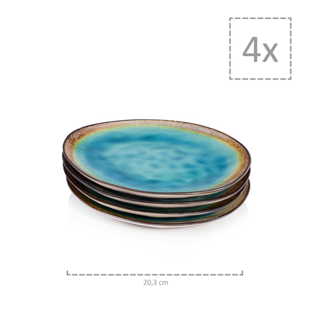 KAFFEESERVICE CAPRI - 12 teilig aus Steingut - Pastellblau, Keramik (31/24/24cm) - Sänger