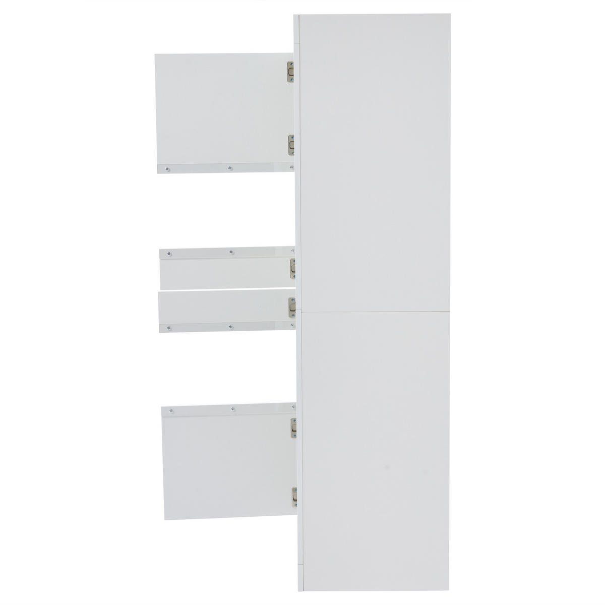 VITRINE in Weiß Highboard mit LED-Beleuchtung und Glasboden für Wohnzimmer und Schlafzimmer, B61/T42/H162 cm - Weiß, Glas/Holzwerkstoff (61/162/42cm) - STILVORA