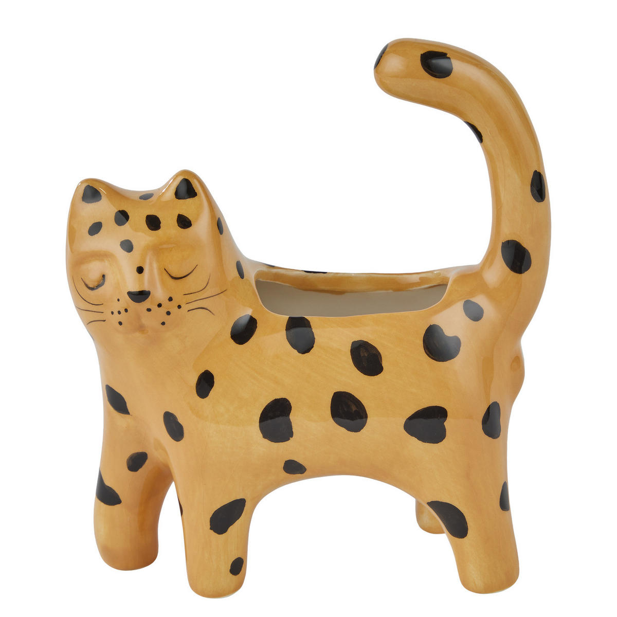 MINI VASE Little Leo Leopard - Hellbraun, Keramik (16cm) - Butlers