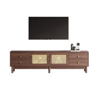 TV-LOWBOARD 180/35/44 cm mit 4 Schubladen, Rattantüren & Kabeldurchlass - Rotbraun, Holzwerkstoff (180/44/35cm) - BEAOK