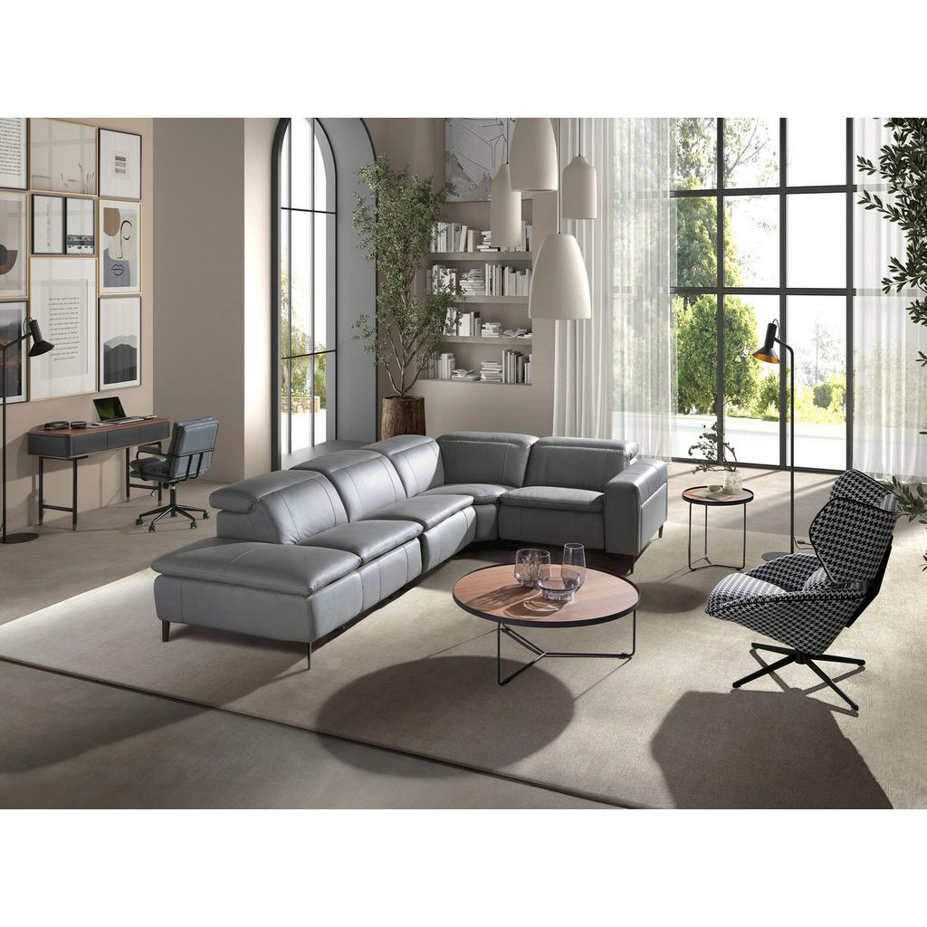 Thumbnail - Angel Cerda Ecksofa, Grau, Leder, 5-Sitzer, L-Form,L-Form, 330x224 cm, Wohnzimmer, Sofas & Couches, Wohnlandschaften, Ec...