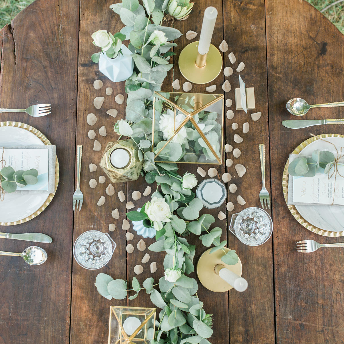 MRAMORNI šlj. - bijela, kamen (4/4/4cm) - Relaxdays