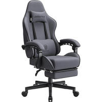 GAMING Stuhl mit Fußstütze Stoff Grau - Grau, Textil (83/22/57.5cm)