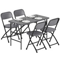 GARTENTISCHGRUPPE DE-18116 höhenverstellbarer Tisch 118 cm Dunkelgrau - Dunkelgrau, Metall - ComfortXL