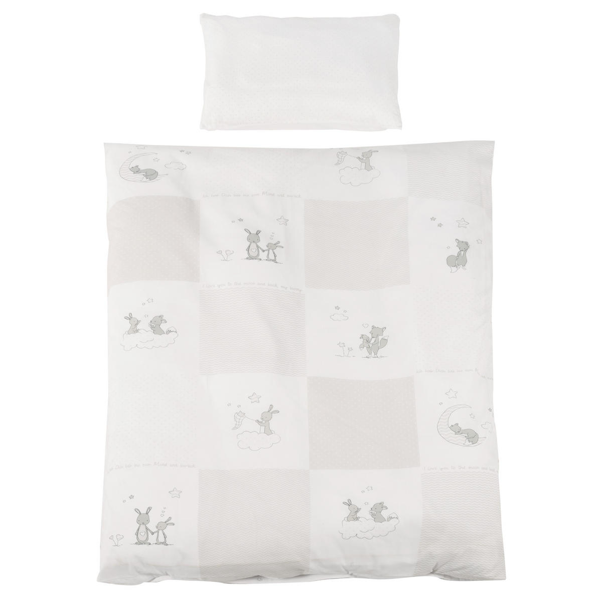 KOMPLETTBETTSET 70x140 cm Fox & Bunny - Weiß, Holzwerkstoff/Textil (70/140cm) - Roba