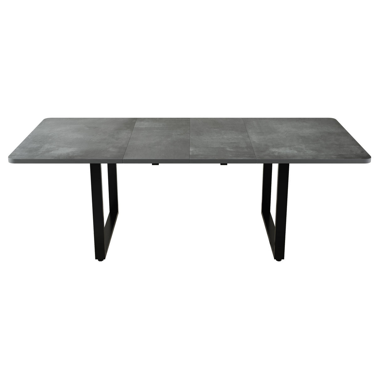 AUSZIEHTISCH 140-220/80 cm in Grau mit Metallgestell für 6 bis 10 Personen - Grau, Holzwerkstoff (220/90/75cm) - BEAOK
